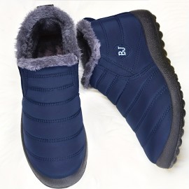 Men's Snow Boots, Lightweight Casual Shoes With Fuzzy Lining For Walking