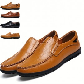 Men's Leather Loafer Shoes, Comfy Non-slip Slip On Shoes, Men's Shoes, Spring And Summer