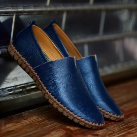 Men's Loafer Shoes, Superfine Fiber Leather Comfy Non-slip Slip On Shoes, Men's Shoes, Spring And Summer