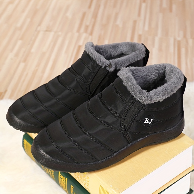 mens snow boots warm fleece cozy non slip ankle boots plush comfy outdoor hiking shoes lined trekking shoes winter details 8