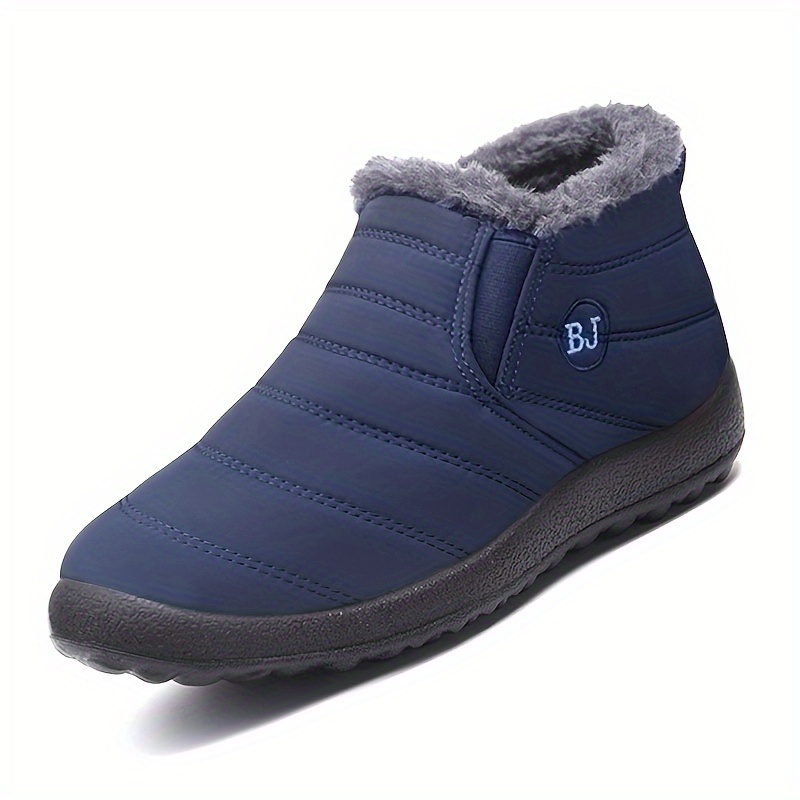 mens snow boots lightweight casual shoes with fuzzy lining for walking details 0