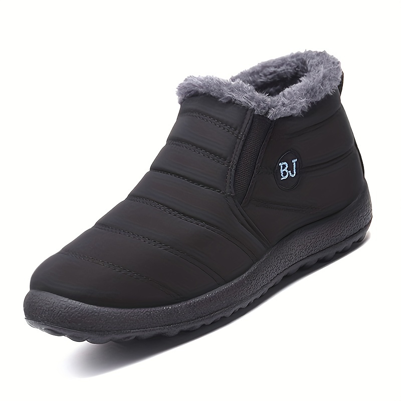 mens snow boots lightweight casual shoes with fuzzy lining for walking details 4