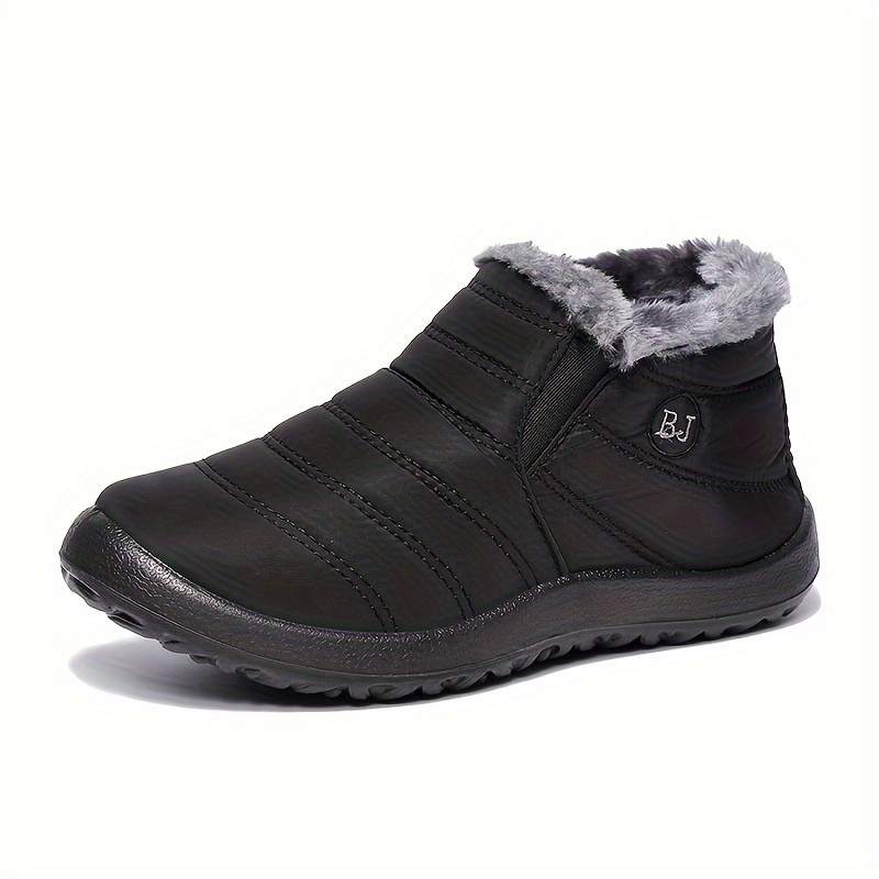 mens snow boots winter thermal shoes windproof hiking boots with fuzzy lining details 1