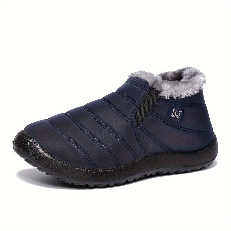 mens snow boots winter thermal shoes windproof hiking boots with fuzzy lining details 2