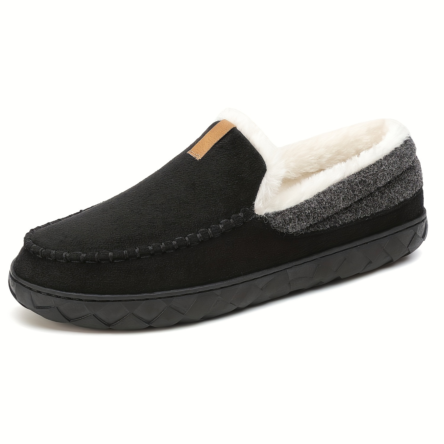 Plus Size Men s Trendy Solid Slip On Loafer Shoes With Warm Plush Lining, Comfy Non Slip Thermal Casual Sneakers, Winter details 7