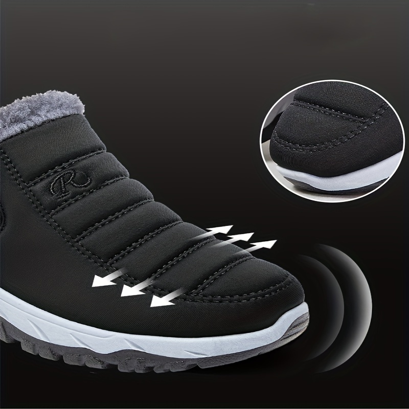 mens slip on snow boots thermal winter shoes boots casual walking shoes details 3