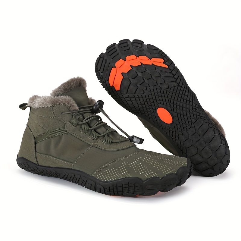 mens no tie water repellent snow boots thermal winter shoes boots casual walking shoes details 3