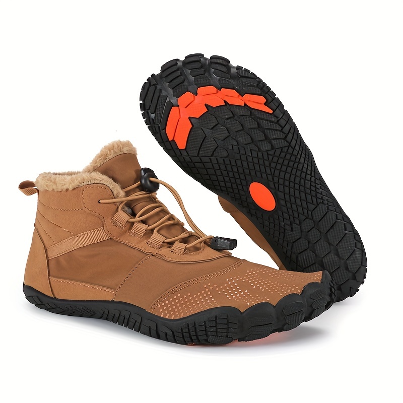 mens no tie water repellent snow boots thermal winter shoes boots casual walking shoes details 4