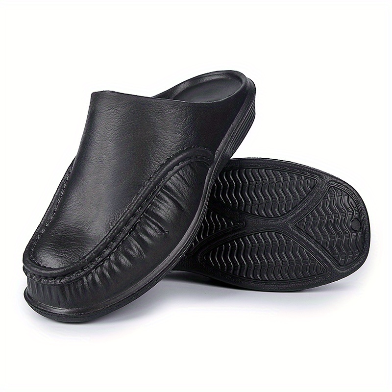 mens slip on mules casual walking slippers outdoor backless loafers open back shoes details 3