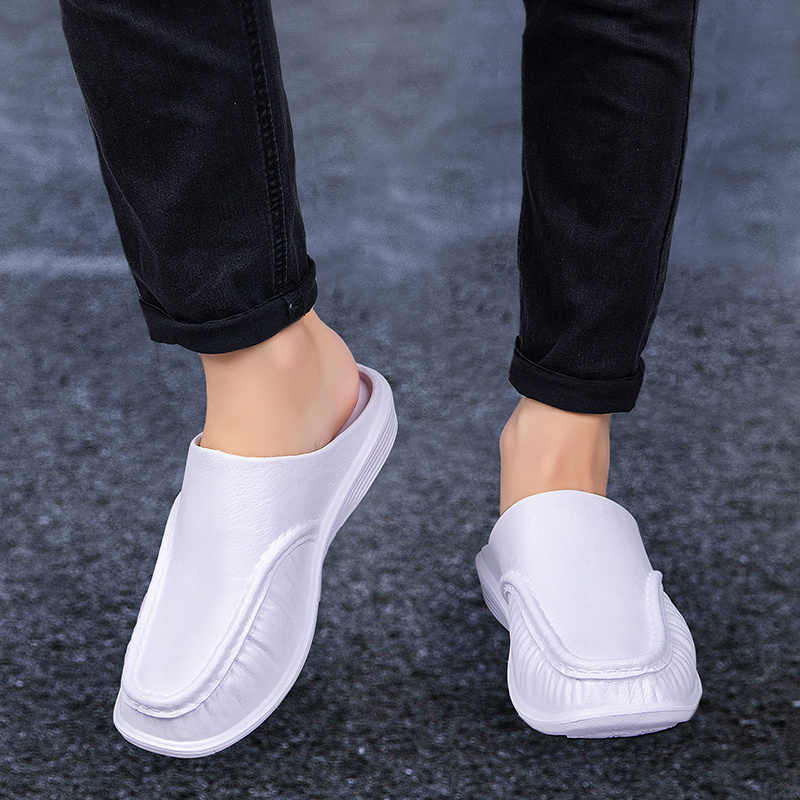 mens slip on mules casual walking slippers outdoor backless loafers open back shoes details 17