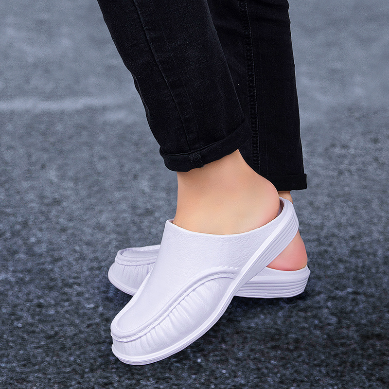 mens slip on mules casual walking slippers outdoor backless loafers open back shoes details 18