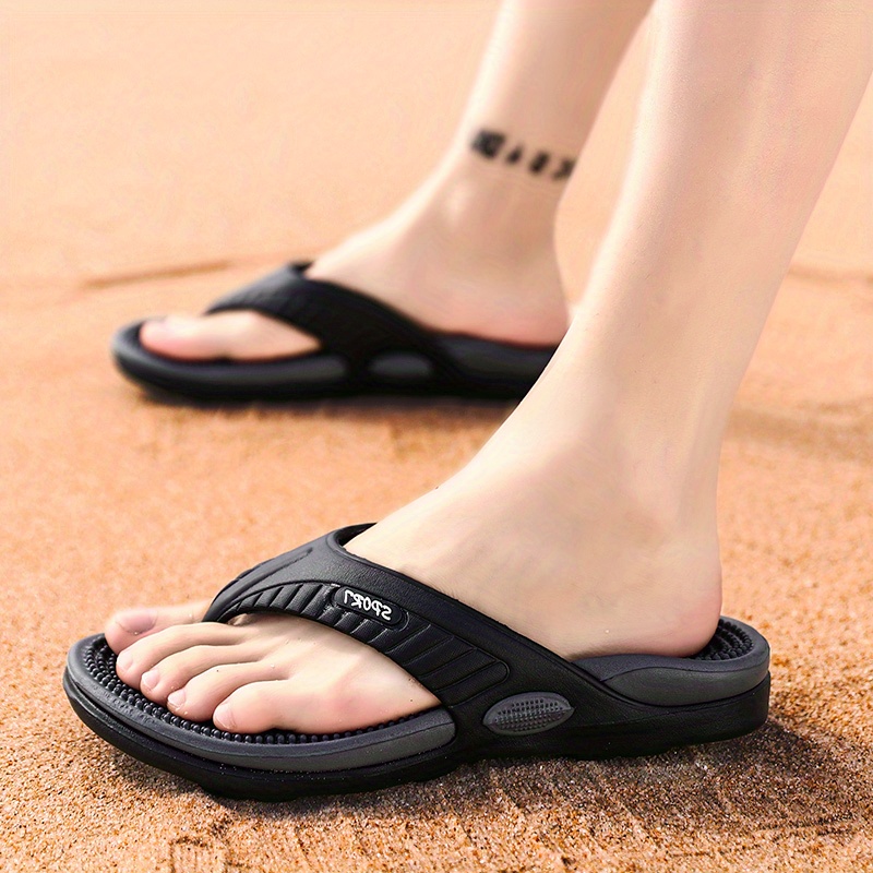 men acupressure massage reflexology flip flops shock absorption lightweight non slip thong sandals for indoor outdoor beach summer details 15