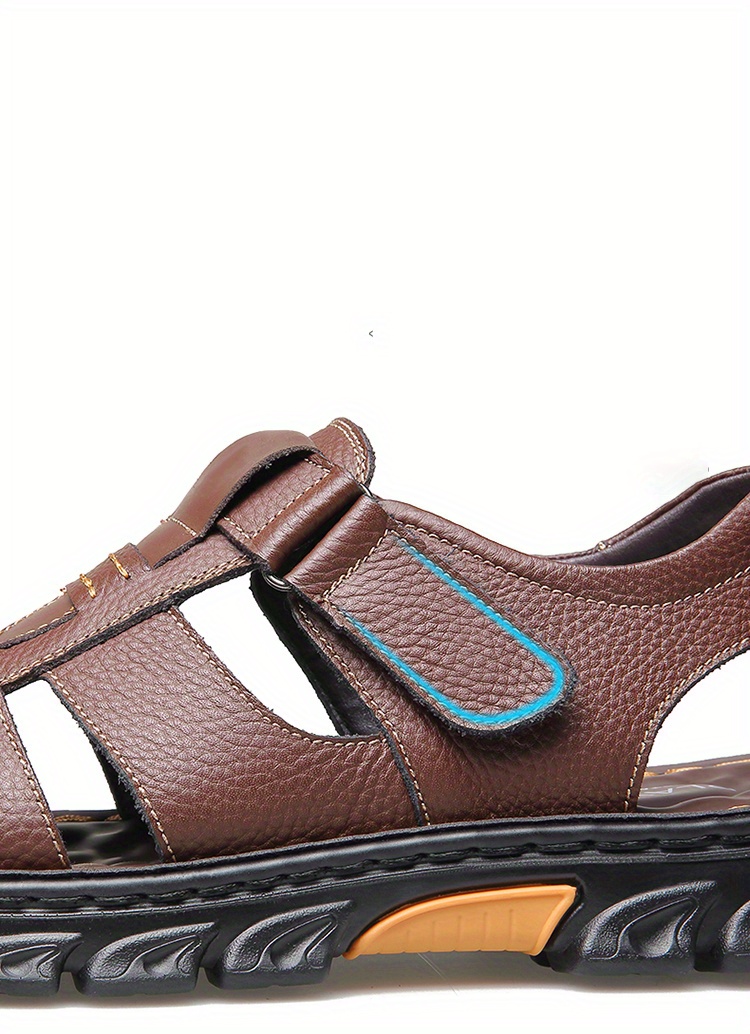 mens trendy sandals with adjustable hook loop fastener casual outdoor walking shoes with assorted colors details 4