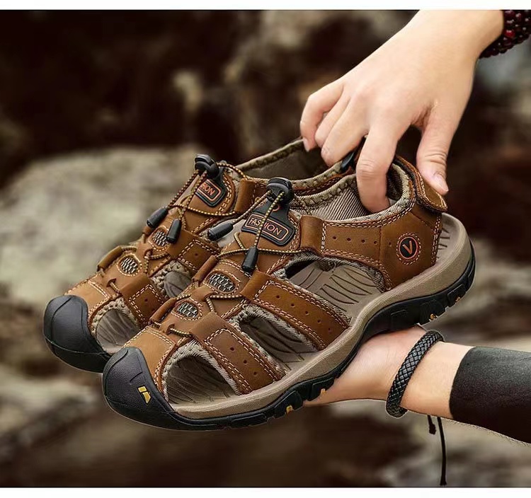 mens outdoor sport sandals comfortable breathable non slip water shoes lightweight hollow out slide for summer hiking beach details 0