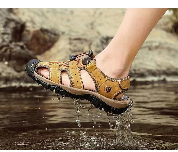 mens outdoor sport sandals comfortable breathable non slip water shoes lightweight hollow out slide for summer hiking beach details 6