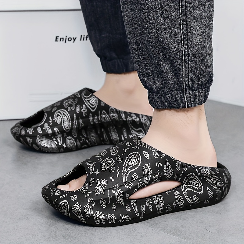 mens fashion slides casual non slip slippers open toe shoes for indoor outdoor beach shower spring and summer details 7