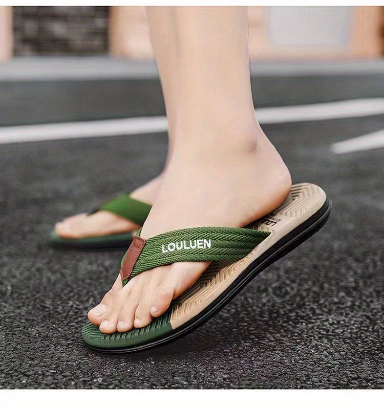 mens trendy 2023 new color block flip flops quick drying slides slippers for indoor outdoor shower beach pool details 6