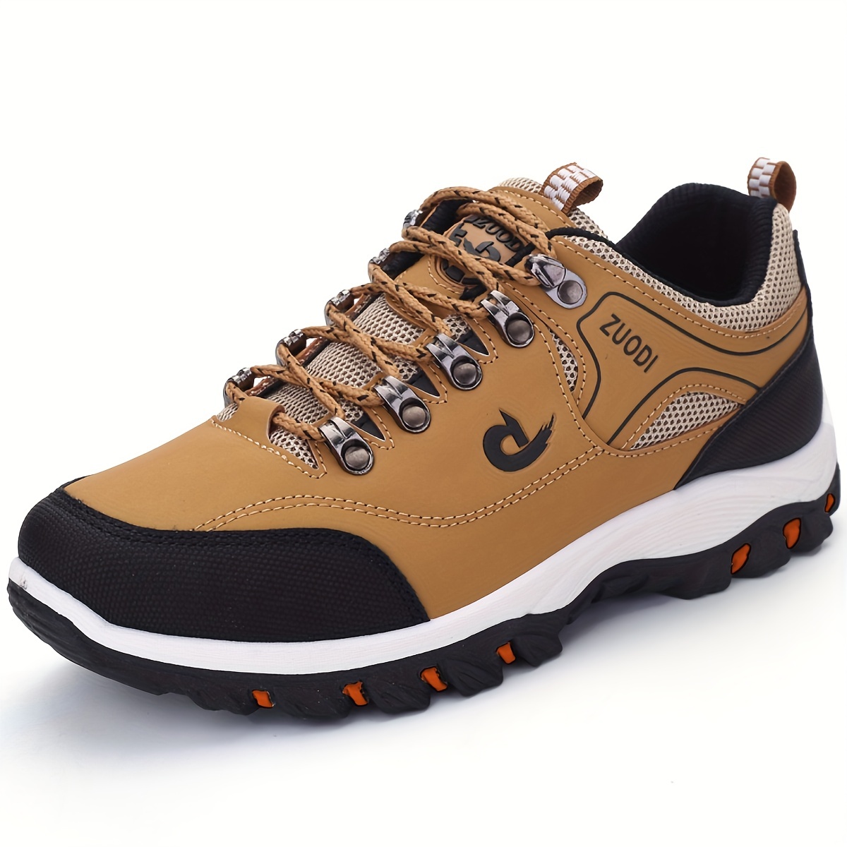 mens lace up sneakers athletic shoes wear resistant and breathable hiking shoes details 8