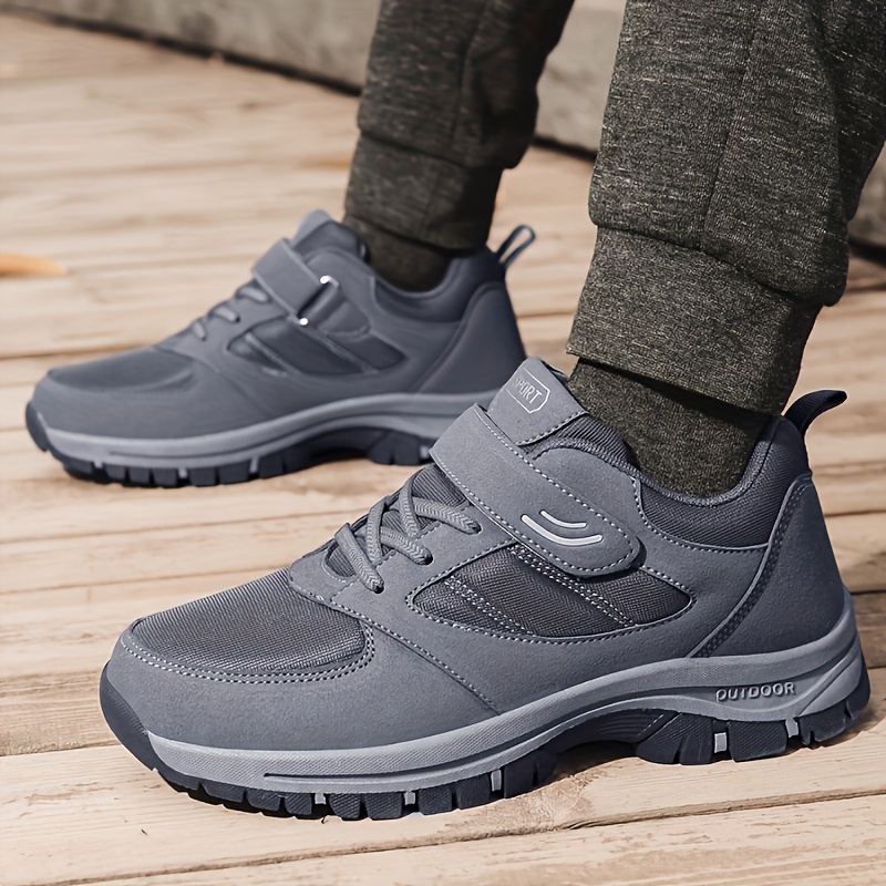 mens knit breathable casual shoes with hook and loop fastener comfy soft sole sneakers for outdoor jogging spring and summer details 6