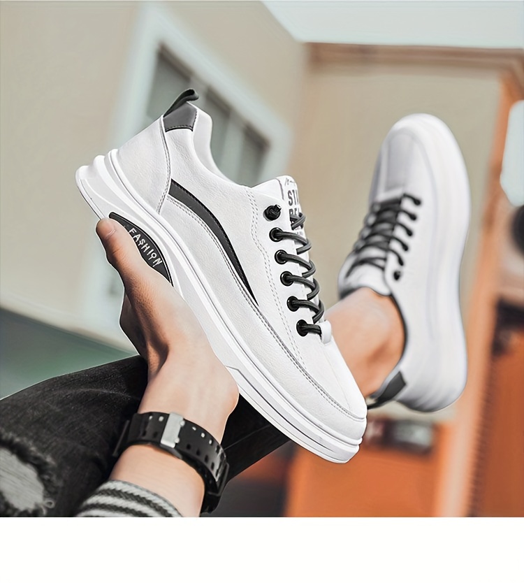 mens vintage solid skate shoes comfy non slip casual lace up sneakers for mens outdoor activities details 8