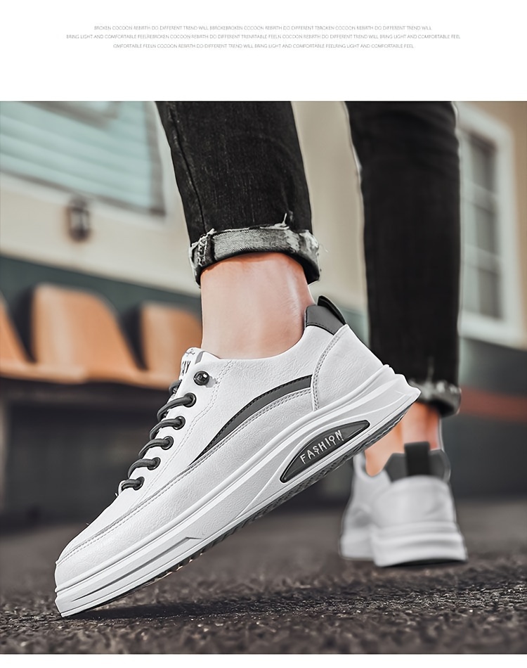 mens vintage solid skate shoes comfy non slip casual lace up sneakers for mens outdoor activities details 9