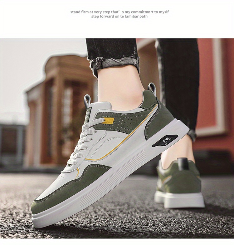 mens lace up sneakers skate shoes with good grip breathable walking shoes details 0