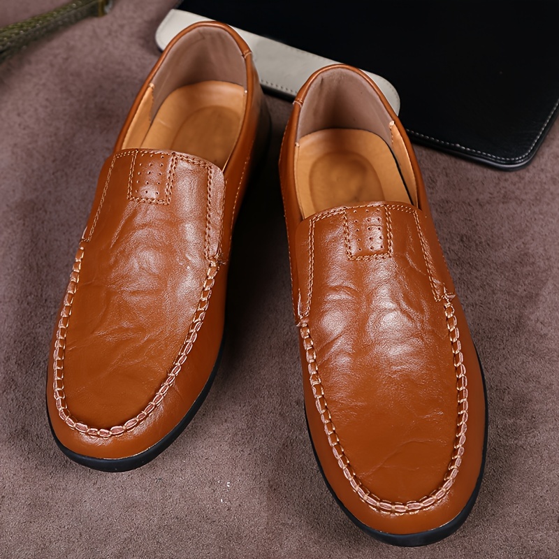 leather loafer shoes, mens leather loafer shoes comfy non slip slip on shoes mens shoes spring and summer details 1