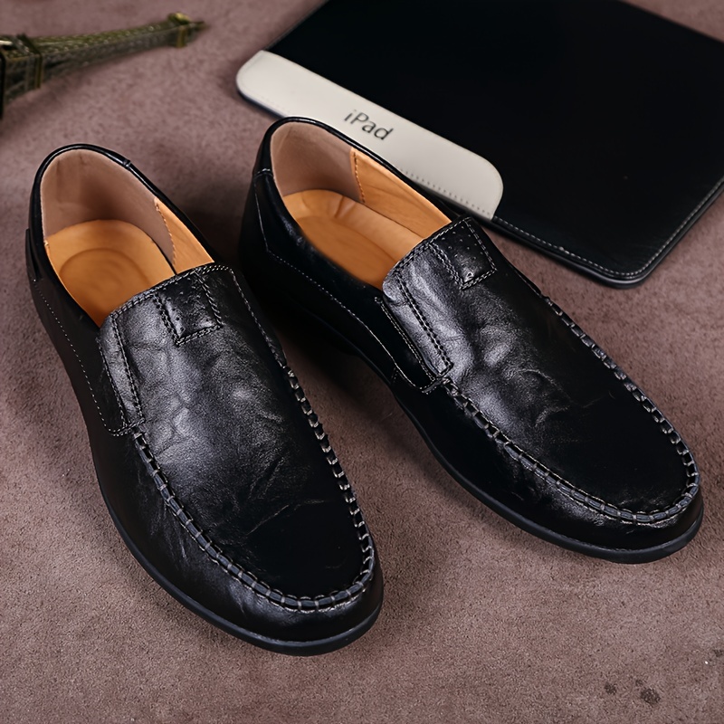 leather loafer shoes, mens leather loafer shoes comfy non slip slip on shoes mens shoes spring and summer details 2