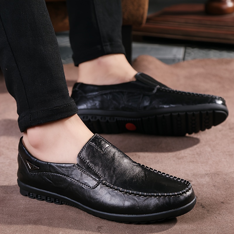 leather loafer shoes, mens leather loafer shoes comfy non slip slip on shoes mens shoes spring and summer details 5