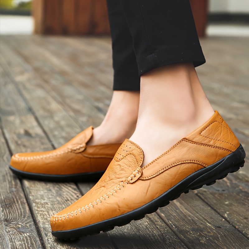 leather loafer shoes, mens leather loafer shoes comfy non slip slip on shoes mens shoes spring and summer details 7