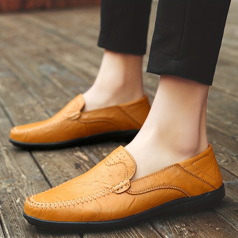 leather loafer shoes, mens leather loafer shoes comfy non slip slip on shoes mens shoes spring and summer details 8