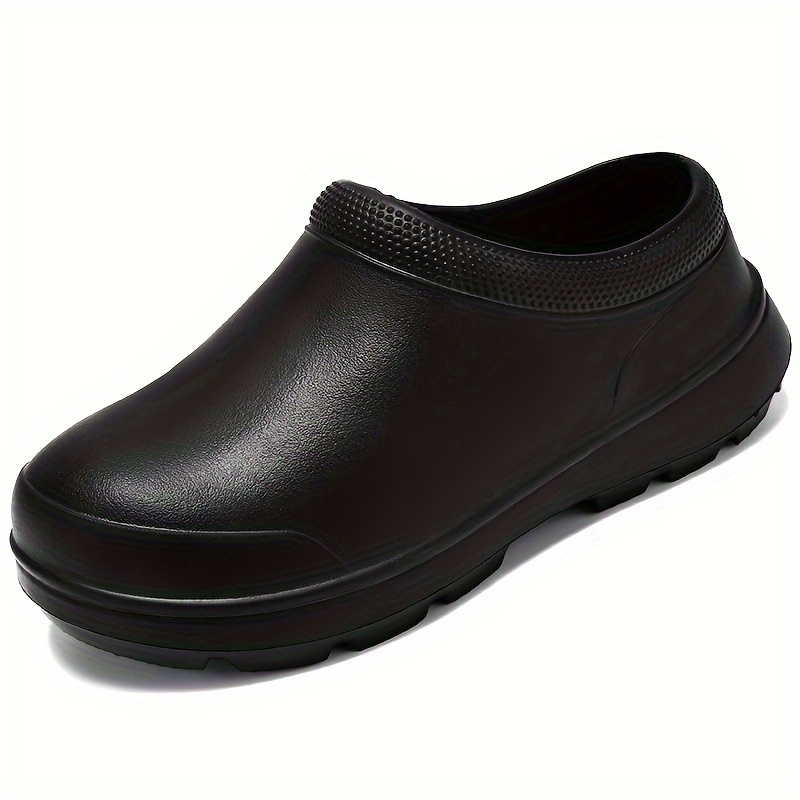 mens solid eva clogs oil proof waterproof non slip slip on shoes chef shoes kitchen cook shoes hospital shoes details 0