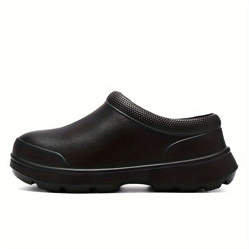 mens solid eva clogs oil proof waterproof non slip slip on shoes chef shoes kitchen cook shoes hospital shoes details 1