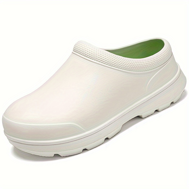 mens solid eva clogs oil proof waterproof non slip slip on shoes chef shoes kitchen cook shoes hospital shoes details 5