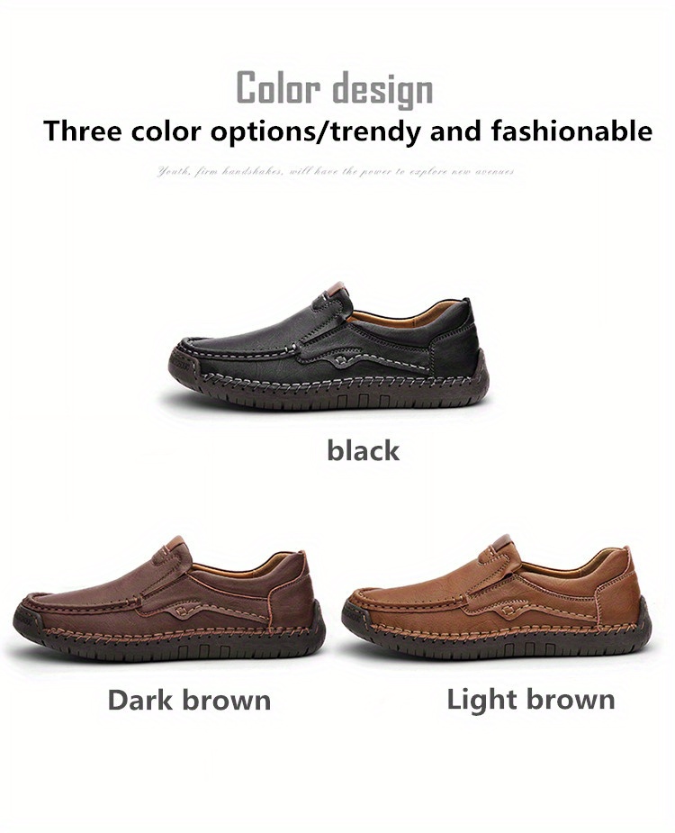 mens casual loafers non slip wear resistant slip on shoes with soft sole for business office details 3