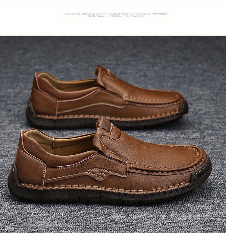 mens casual loafers non slip wear resistant slip on shoes with soft sole for business office details 20