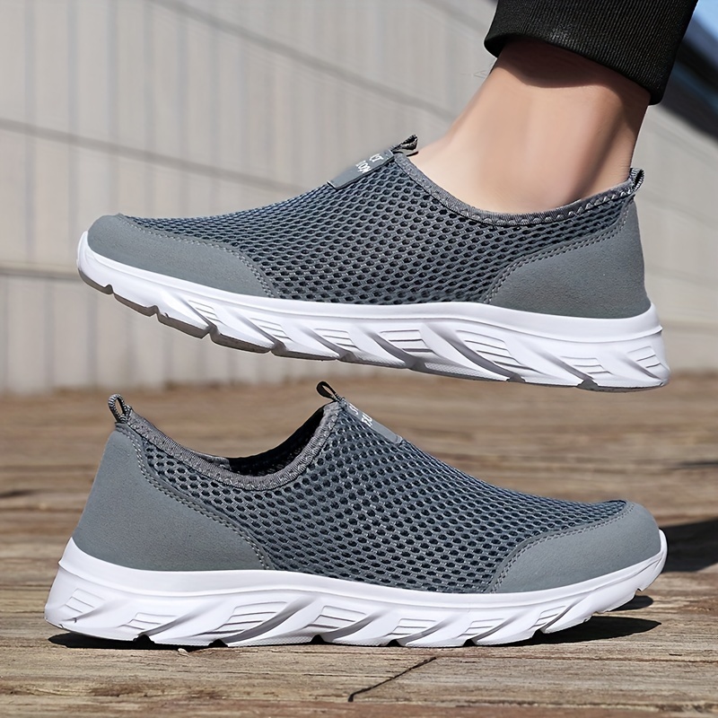 mens breathable mesh lightweight slip on casual shoes sock shoes spring and summer details 3